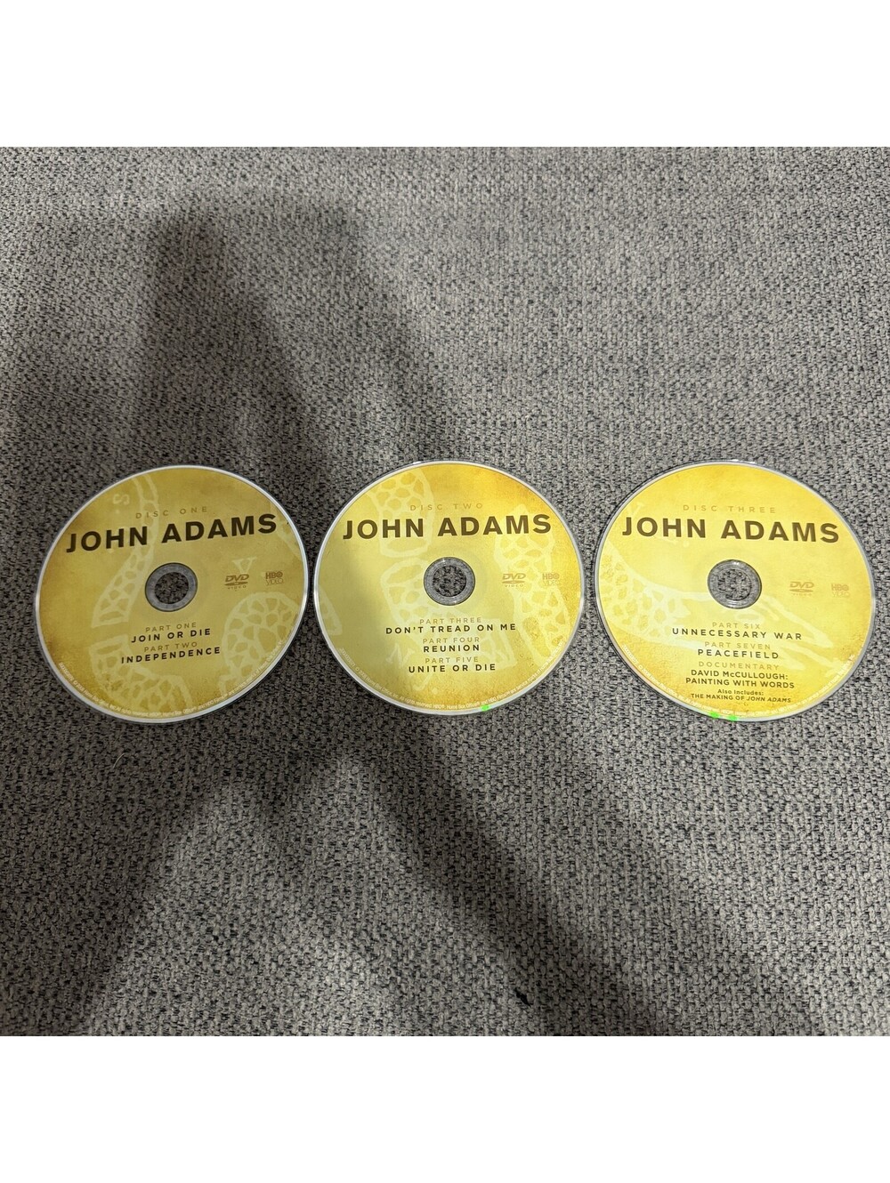 John Adams Complete Mini Series 3-Disc DVD Set HBO 2008 Drama History Biography